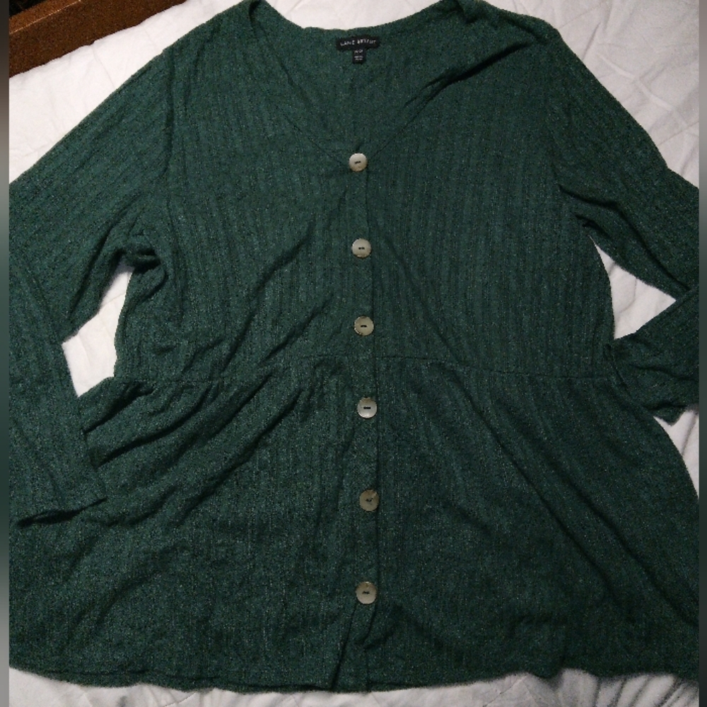 Lane Bryant Green Peplum Sweater